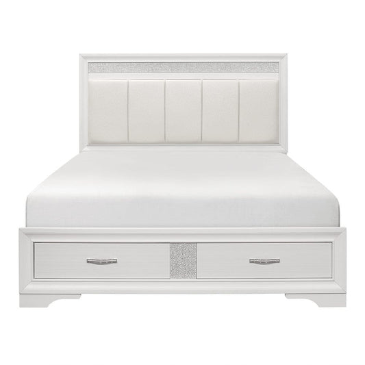 Homelegance  - Luster Eastern King Platform Bed W/ Footboard Storage in White - 1505WK-1EKx  view 1