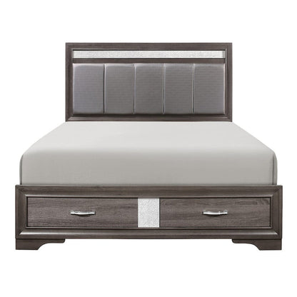 Homelegance  - Luster Queen Platform Bed W/ Footboard Storage in Gray - 1505-1x  view 1