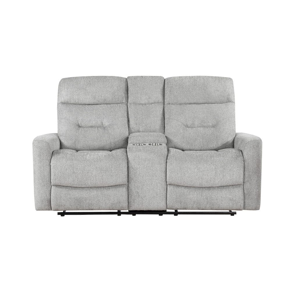 Homelegance  - Lyndon Double Reclining Love Seat W/ Center Console in Gray - 9610GY-2  view 1