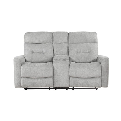 Homelegance  - Lyndon Double Reclining Love Seat W/ Center Console in Gray - 9610GY-2  view 1