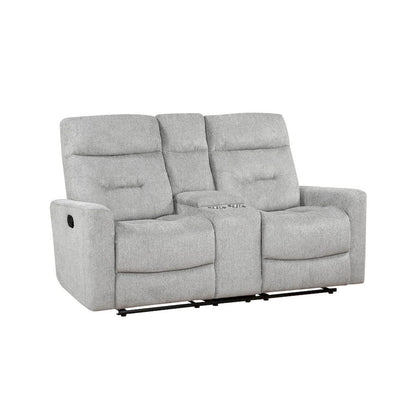 Homelegance  - Lyndon Double Reclining Love Seat W/ Center Console in Gray - 9610GY-2  view 2