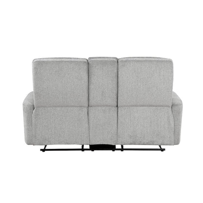 Homelegance  - Lyndon Double Reclining Love Seat W/ Center Console in Gray - 9610GY-2  view 3