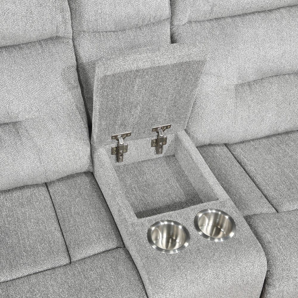 Homelegance  - Lyndon Double Reclining Love Seat W/ Center Console in Gray - 9610GY-2  view 10