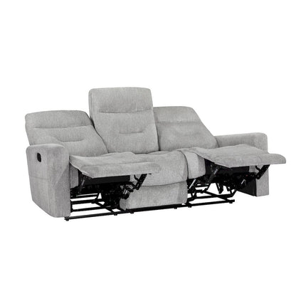 Homelegance  - Lyndon Double Reclining Sofa in Gray - 9610GY-3  view 4