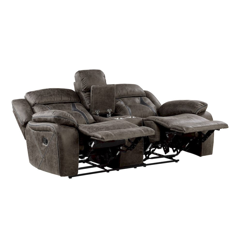 Homelegance  - Madrona Hill Double Reclining Love Seat W/ Center Console in Dark brown - 9989DB-2  view 3