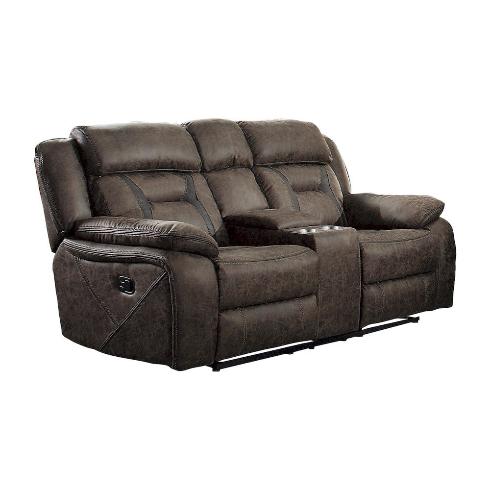 Homelegance  - Madrona Hill Double Reclining Love Seat W/ Center Console in Dark brown - 9989DB-2  view 7