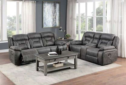 Homelegance  - Madrona Hill Double Reclining Love Seat W/ Center Console in Gray - 9989GY-2  view 8