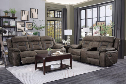Homelegance  - Madrona Hill Double Reclining Sofa in Dark brown - 9989DB-3  view 2