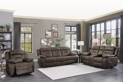 Homelegance  - Madrona Hill Double Reclining Sofa in Dark brown - 9989DB-3  view 3