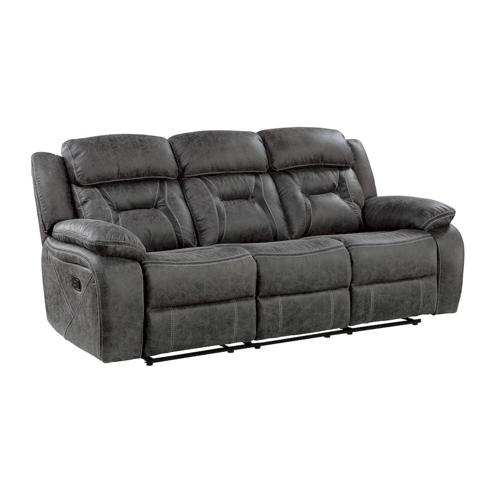 Homelegance  - Madrona Hill Double Reclining Sofa in Gray - 9989GY-3  view 2