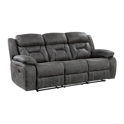Homelegance  - Madrona Hill Double Reclining Sofa in Gray - 9989GY-3  view 2
