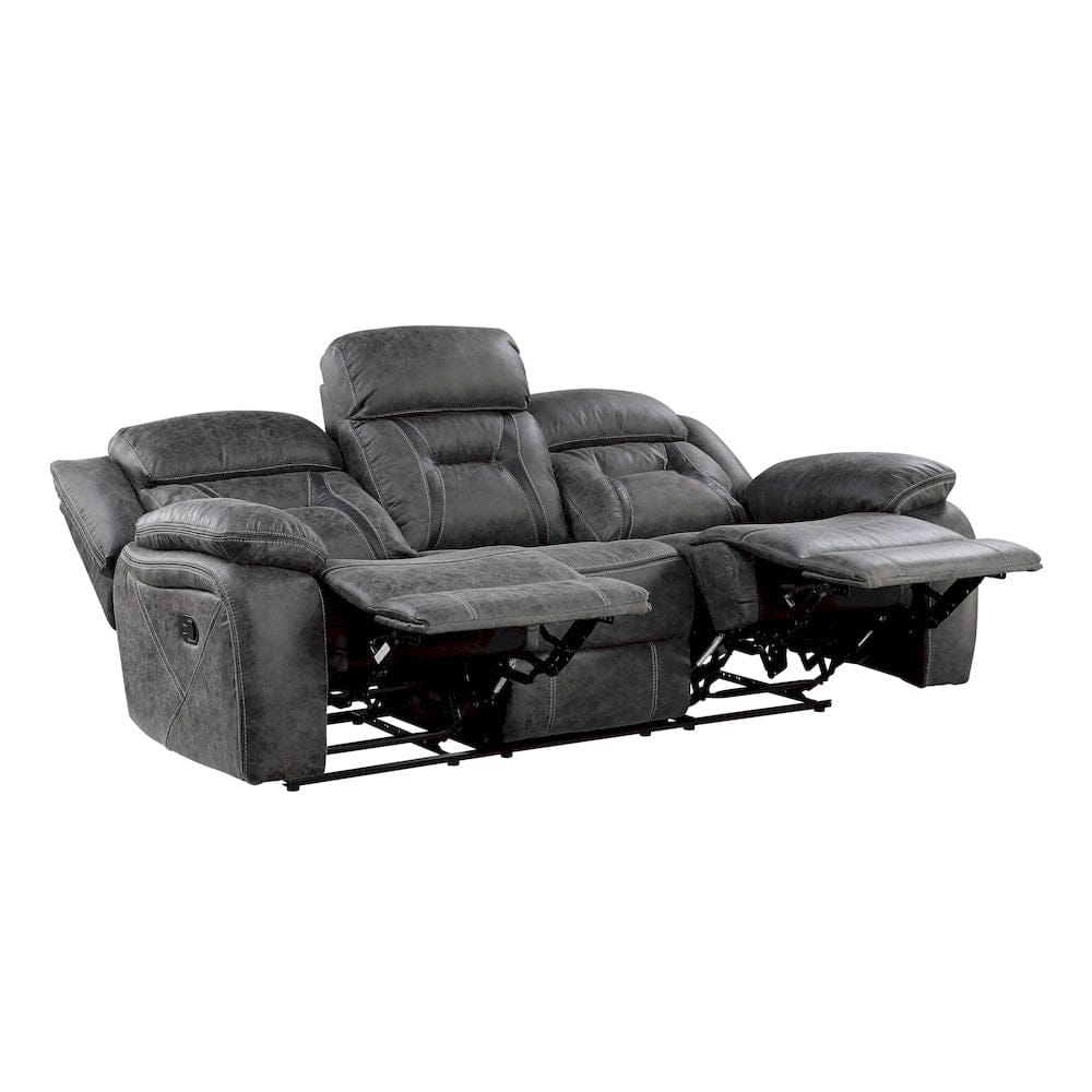 Homelegance  - Madrona Hill Double Reclining Sofa in Gray - 9989GY-3  view 3