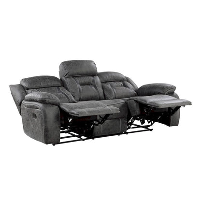 Homelegance  - Madrona Hill Double Reclining Sofa in Gray - 9989GY-3  view 3