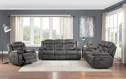 Homelegance  - Madrona Hill Double Reclining Sofa in Gray - 9989GY-3  view 8