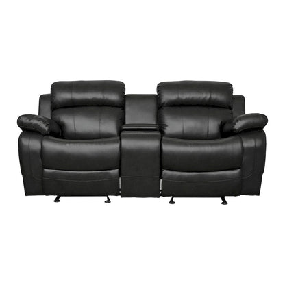 Homelegance  - Marille Double Glider Reclining Love Seat W/ Center Console in Black - 9724BLK-2  view 1