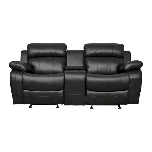 Homelegance  - Marille Double Glider Reclining Love Seat W/ Center Console in Black - 9724BLK-2  view 1