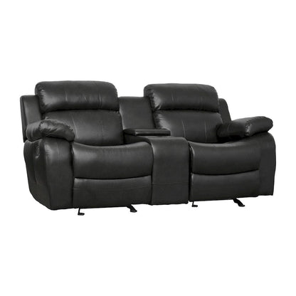 Homelegance  - Marille Double Glider Reclining Love Seat W/ Center Console in Black - 9724BLK-2  view 2