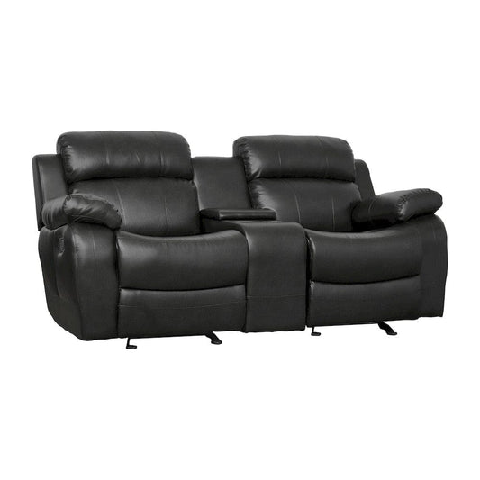 Homelegance  - Marille Double Glider Reclining Love Seat W/ Center Console in Black - 9724BLK-2  view 2