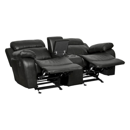 Homelegance  - Marille Double Glider Reclining Love Seat W/ Center Console in Black - 9724BLK-2  view 5