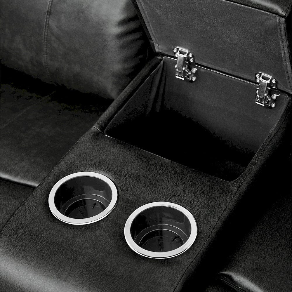 Homelegance  - Marille Double Glider Reclining Love Seat W/ Center Console in Black - 9724BLK-2  view 6