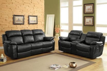 Homelegance  - Marille Double Glider Reclining Love Seat W/ Center Console in Black - 9724BLK-2  view 7