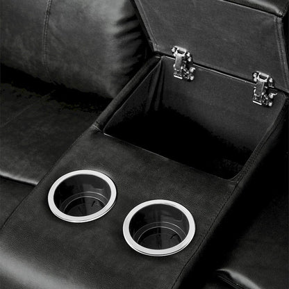 Homelegance  - Marille Double Glider Reclining Love Seat W/ Center Console in Black - 9724BLK-2  view 11
