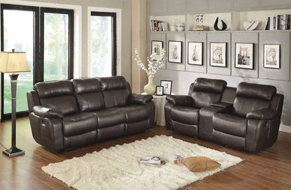 Homelegance  - Marille Double Glider Reclining Love Seat W/ Center Console in Brown - 9724BRW-2  view 2