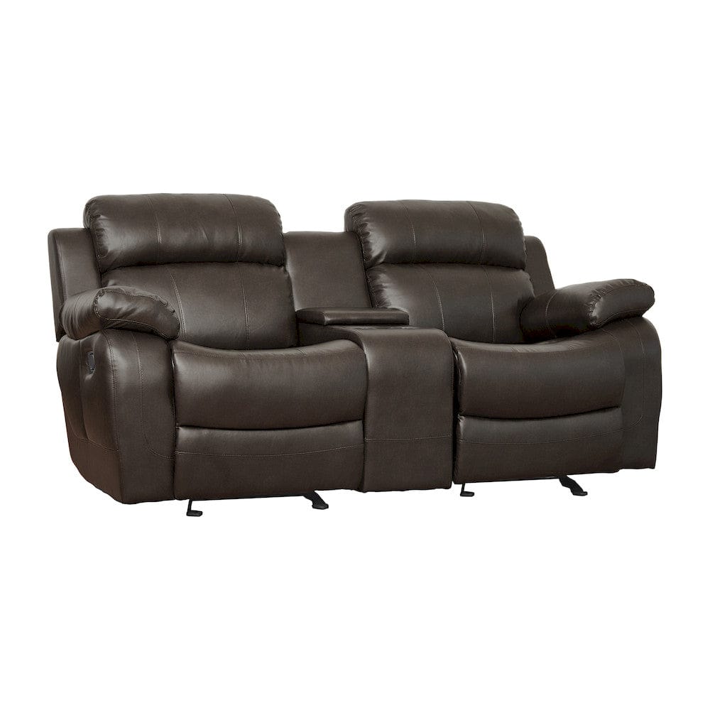 Homelegance  - Marille Double Glider Reclining Love Seat W/ Center Console in Brown - 9724BRW-2  view 5