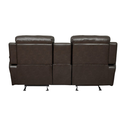Homelegance  - Marille Double Glider Reclining Love Seat W/ Center Console in Brown - 9724BRW-2  view 6