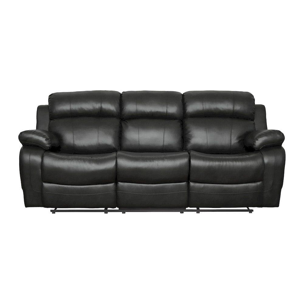 Homelegance  - Marille Double Reclining Sofa W/ Center Drop-Down Cup Holders in Black - 9724BLK-3  view 1