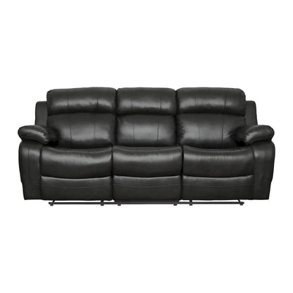 Homelegance  - Marille Double Reclining Sofa W/ Center Drop-Down Cup Holders in Black - 9724BLK-3  view 1