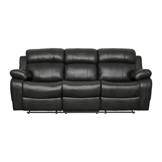 Homelegance  - Marille Double Reclining Sofa W/ Center Drop-Down Cup Holders in Black - 9724BLK-3  view 1