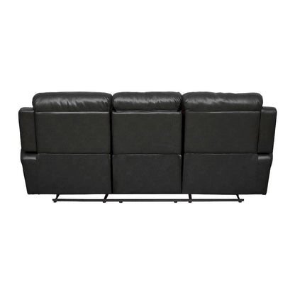 Homelegance  - Marille Double Reclining Sofa W/ Center Drop-Down Cup Holders in Black - 9724BLK-3  view 4