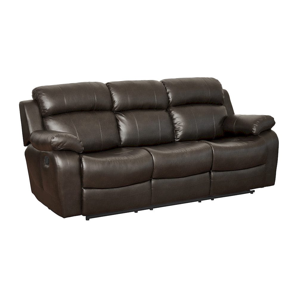 Homelegance  - Marille Double Reclining Sofa W/ Center Drop-Down Cup Holders in Brown - 9724BRW-3  view 3
