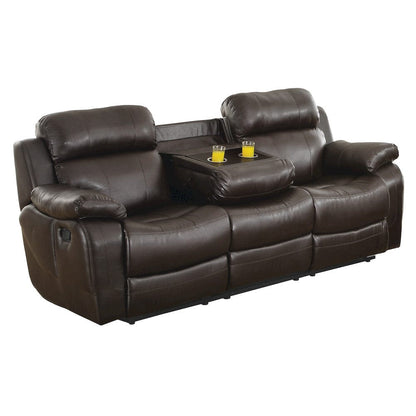Homelegance  - Marille Double Reclining Sofa W/ Center Drop-Down Cup Holders in Brown - 9724BRW-3  view 6