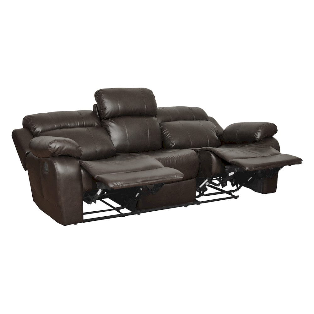 Homelegance  - Marille Double Reclining Sofa W/ Center Drop-Down Cup Holders in Brown - 9724BRW-3  view 7