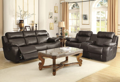 Homelegance  - Marille Double Reclining Sofa W/ Center Drop-Down Cup Holders in Brown - 9724BRW-3  view 9