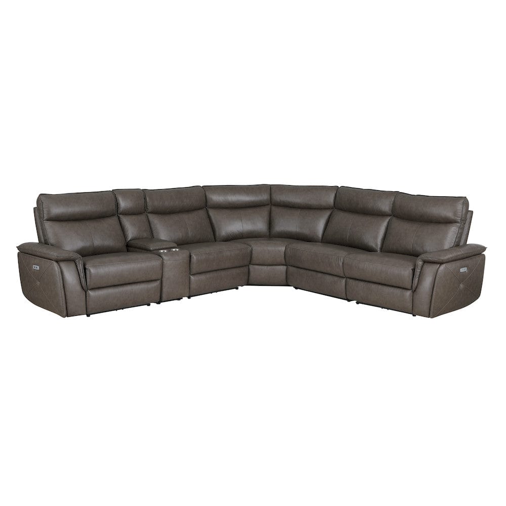 Homelegance  - Maroni 6-Piece Modular Power Reclining Sectional W/ Power Headrests in Dark brown - 8259RFDBx6SCPWH  view 1