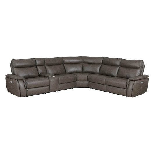 Homelegance  - Maroni 6-Piece Modular Power Reclining Sectional W/ Power Headrests in Dark brown - 8259RFDBx6SCPWH  view 1