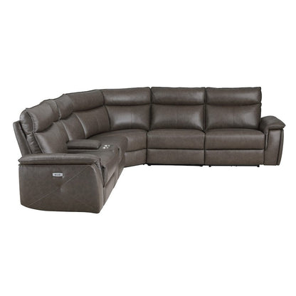 Homelegance  - Maroni 6-Piece Modular Power Reclining Sectional W/ Power Headrests in Dark brown - 8259RFDBx6SCPWH  view 5
