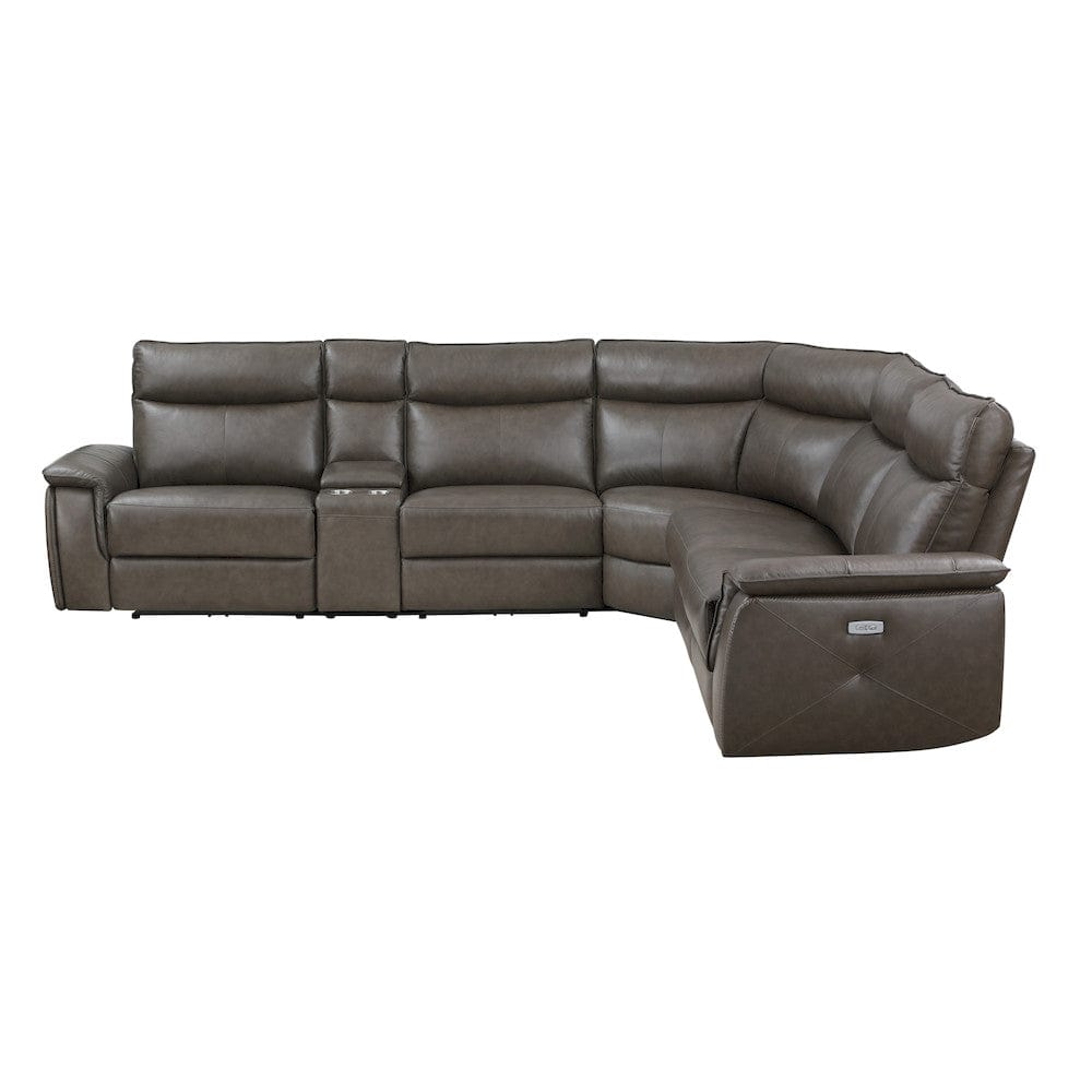Homelegance  - Maroni 6-Piece Modular Power Reclining Sectional W/ Power Headrests in Dark brown - 8259RFDBx6SCPWH  view 7