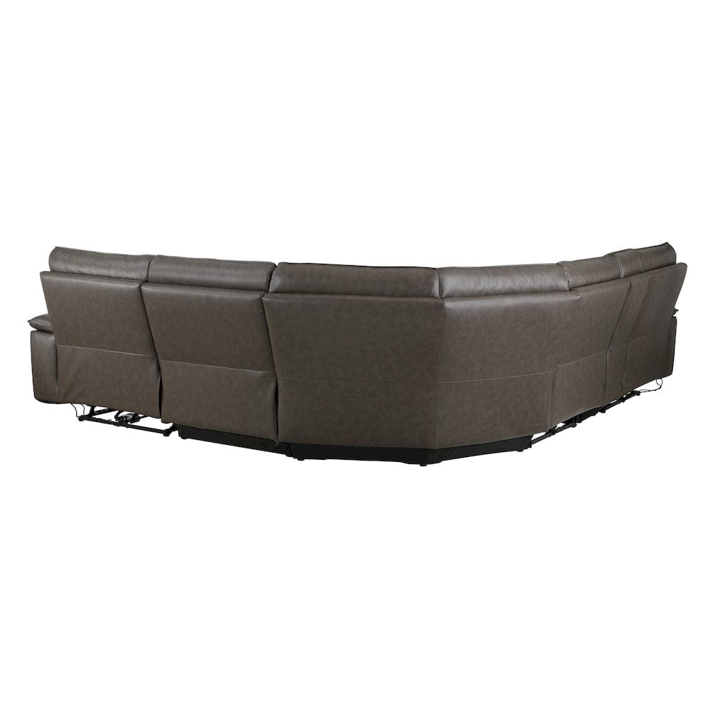 Homelegance  - Maroni 6-Piece Modular Power Reclining Sectional W/ Power Headrests in Dark brown - 8259RFDBx6SCPWH  view 8