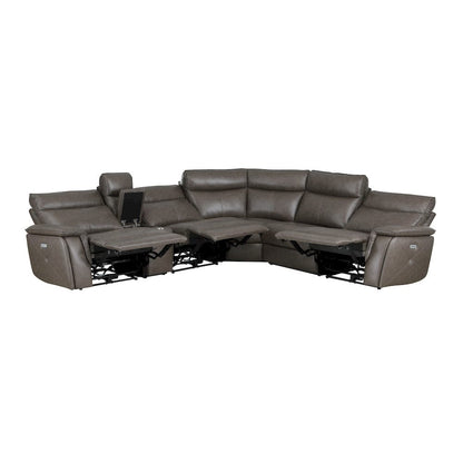 Homelegance  - Maroni 6-Piece Modular Power Reclining Sectional W/ Power Headrests in Dark brown - 8259RFDBx6SCPWH  view 9
