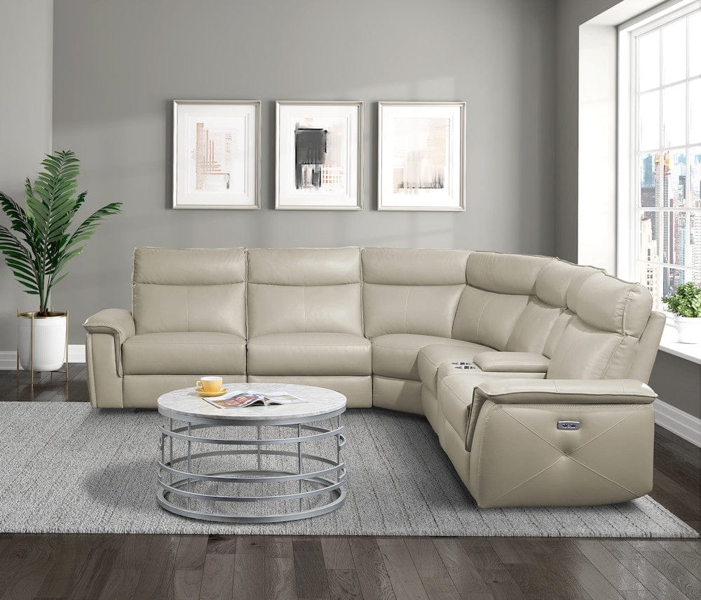 Homelegance  - Maroni 6-Piece Modular Power Reclining Sectional W/ Power Headrests in Taupe - 8259RFTPx6SCPWH  view 8