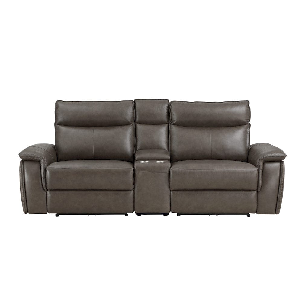 Homelegance  - Maroni Power Double Reclining Love Seat W/ Center Console and Power Headrests in Dark brown - 8259RFDB-2CNPWHx  view 1