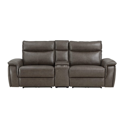 Homelegance  - Maroni Power Double Reclining Love Seat W/ Center Console and Power Headrests in Dark brown - 8259RFDB-2CNPWHx  view 1