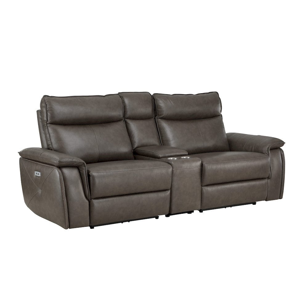 Homelegance  - Maroni Power Double Reclining Love Seat W/ Center Console and Power Headrests in Dark brown - 8259RFDB-2CNPWHx  view 4