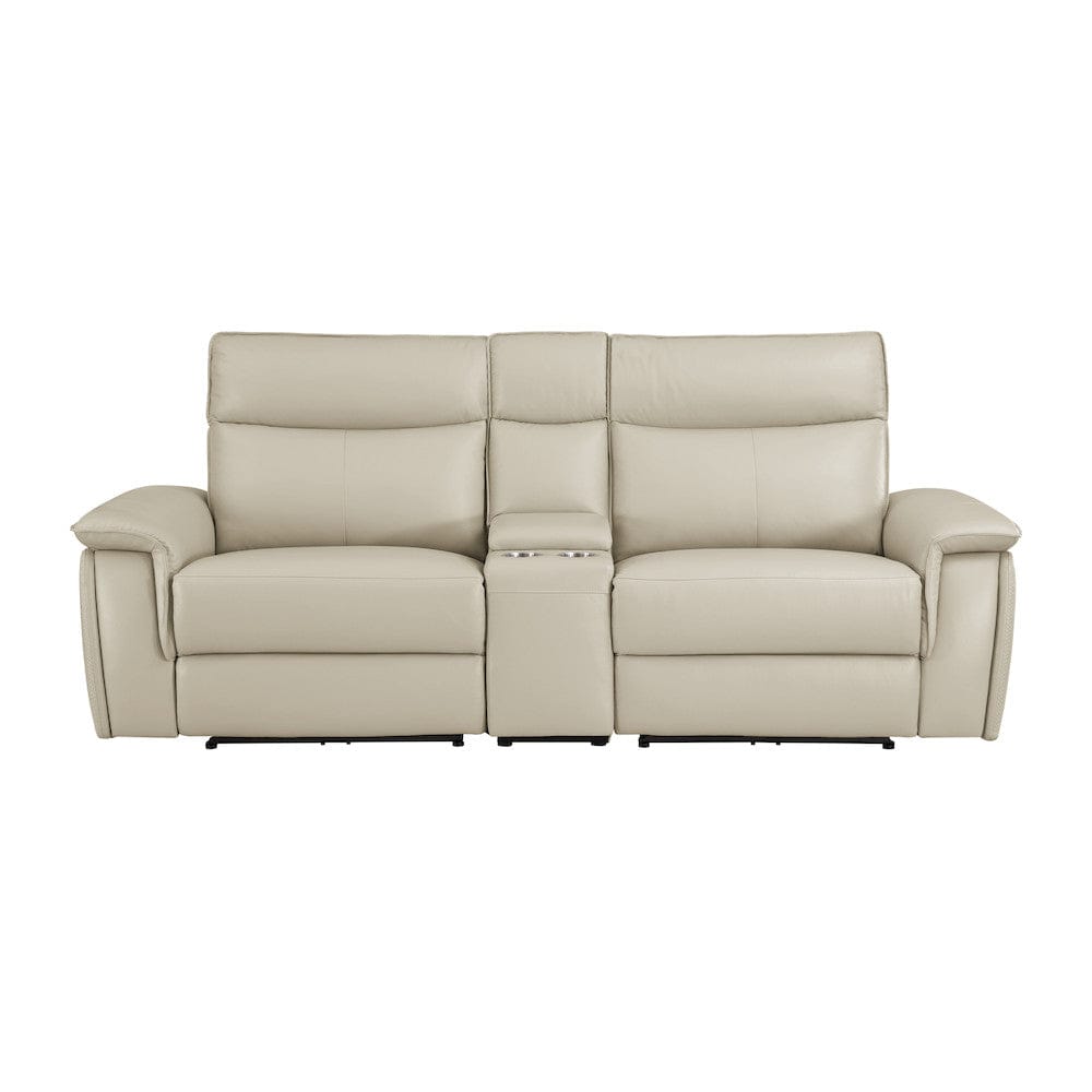 Homelegance  - Maroni Power Double Reclining Love Seat W/ Center Console and Power Headrests in Taupe - 8259RFTP-2CNPWHx  view 1
