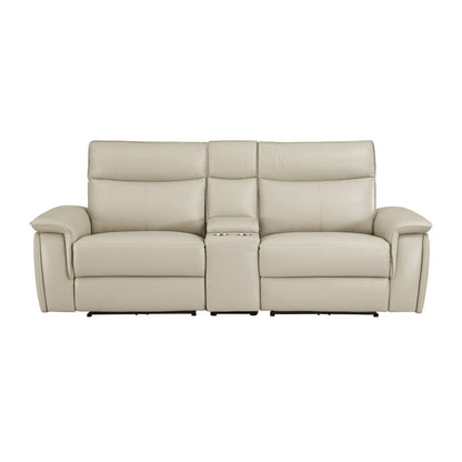 Homelegance  - Maroni Power Double Reclining Love Seat W/ Center Console and Power Headrests in Taupe - 8259RFTP-2CNPWHx  view 1
