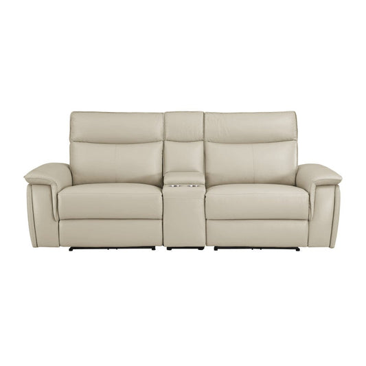 Homelegance  - Maroni Power Double Reclining Love Seat W/ Center Console and Power Headrests in Taupe - 8259RFTP-2CNPWHx  view 1